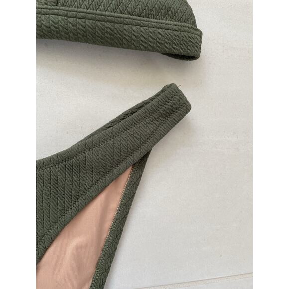 J. Crew Swim Bikini Swimsuit Textured Plunge Triangle Swimwear - Picture 5 of 12